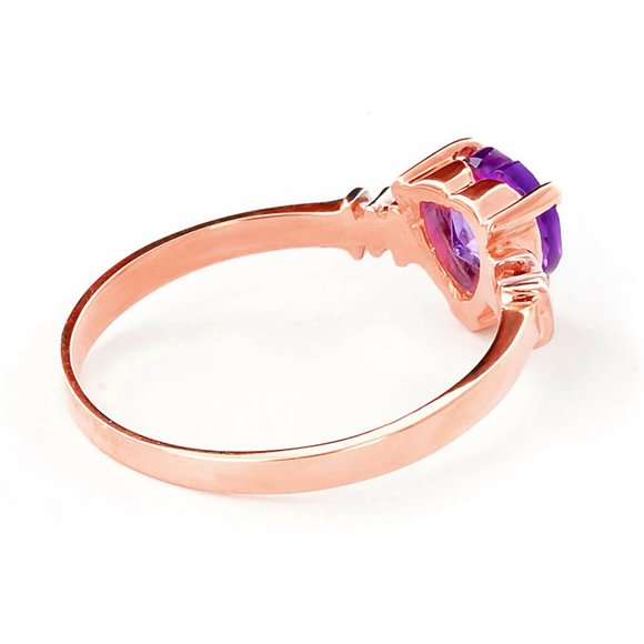 14K GOLD RING WITH NATURAL AMETHYST & DIAMONDS - Picture 4 of 5